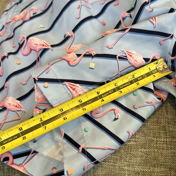 Trunks Surf & Swim Xxl Blue Flamingos Lined Drawstring Waist Men's Swim … - Picture 2 of 8